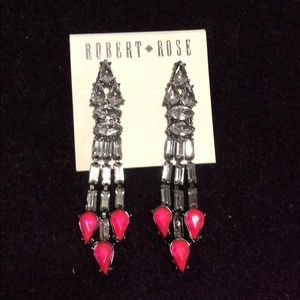 Robert Rose neon pink drop earrings